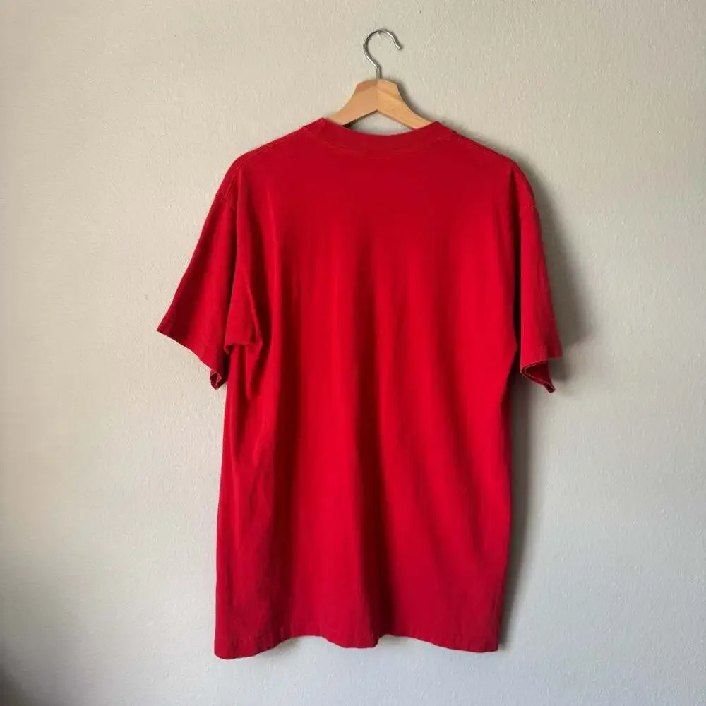 Vintage 90s Bradley University Braves Flexwear T Shirt Large USA Made